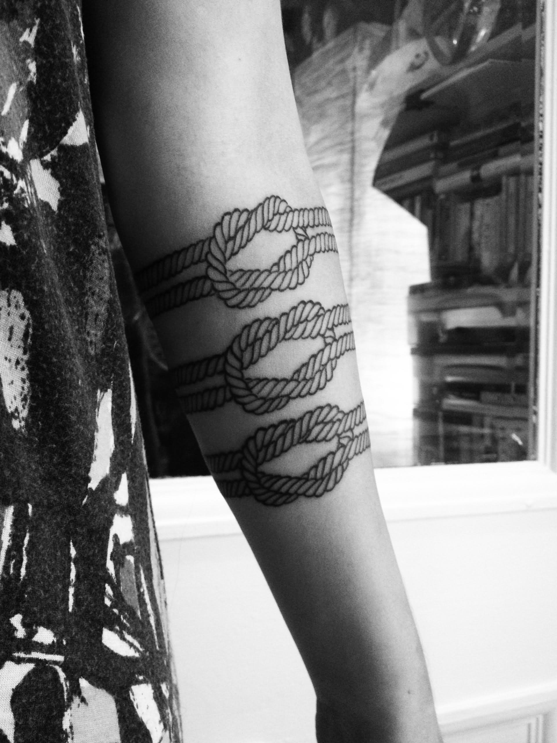 Three Rope Knot Tattoo On Forearm