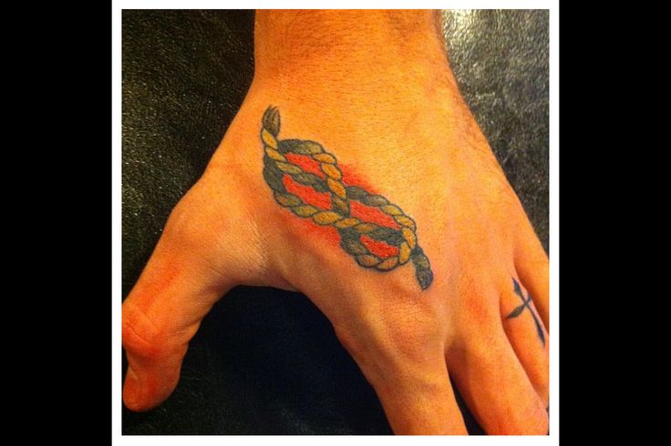 Traditional Sailor Knot Tattoo On Hand