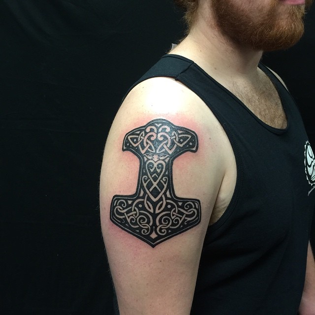Traditional Viking Anchor Tattoo On Right Half Sleeve
