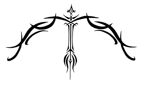 Tribal Sagittarius Bow And Arrow Tattoo Design