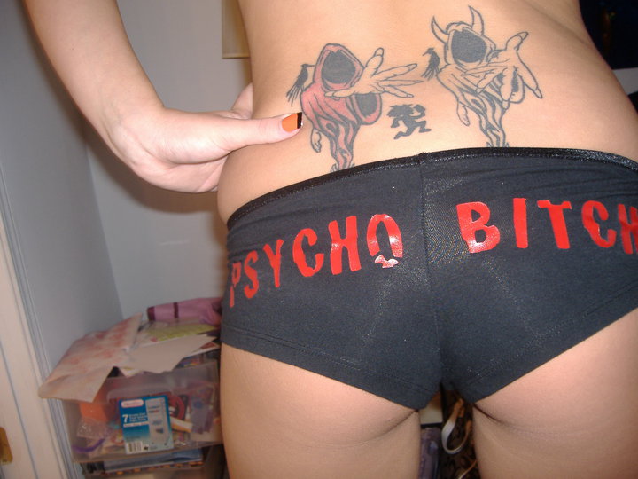 Two ICP Devil Tattoo On Girl Lower Back