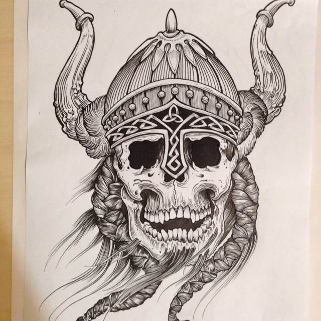 Viking Skull Tattoo Design Idea