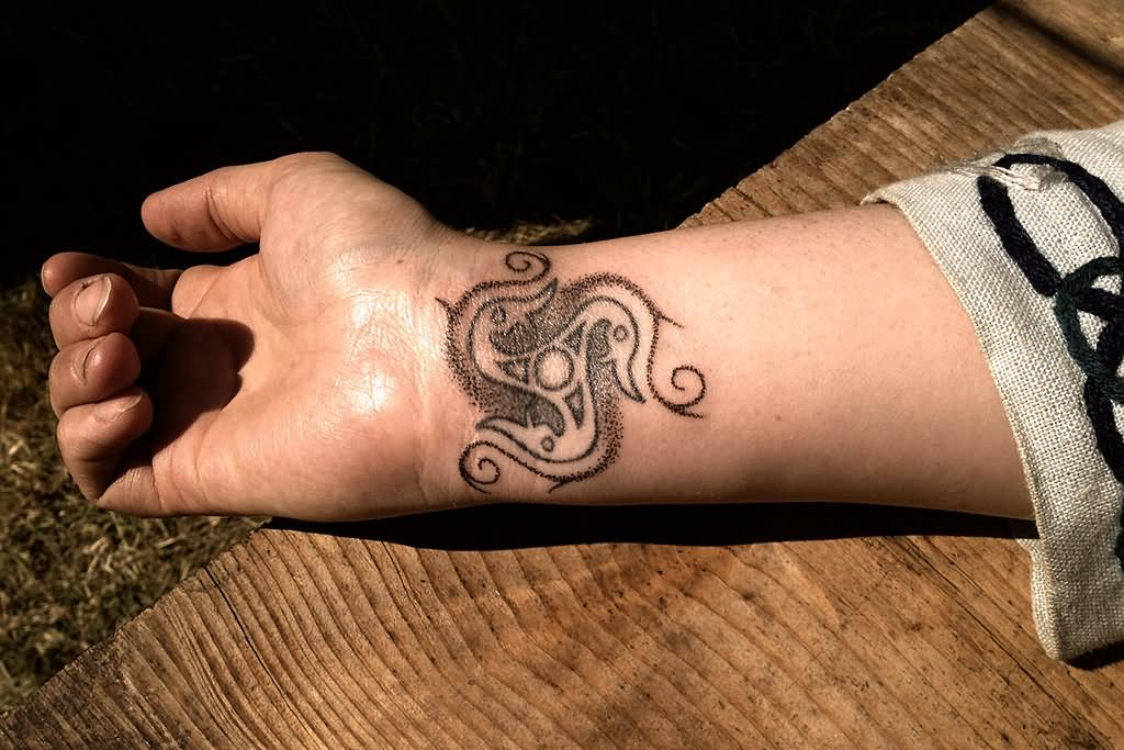Viking Tattoo On Right Wrist