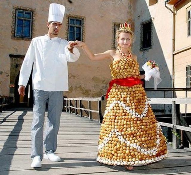 Weird Dress Wearing Model With Chef Funny Picture