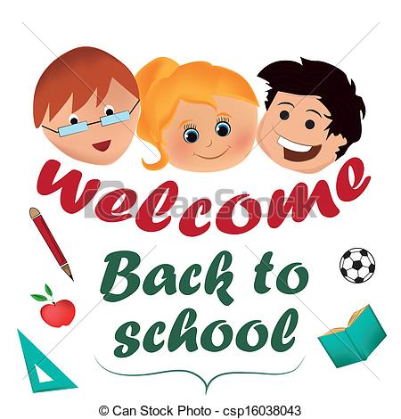 Welcome Back To School Kids Face Clipart