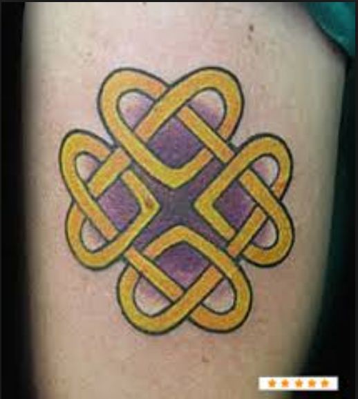 Yellow Celtic Knot Tattoo Design