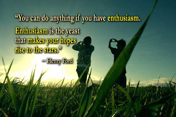 You Can Do Anything If You Have Enthusiasm. Enthusiasm Is The Yeast That Makes Your Hopes Rise To The Stars  - Henry Ford