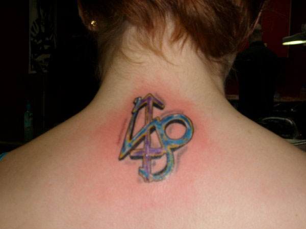 Zodiac Sign Sagittarius Tattoo On Girl Nape