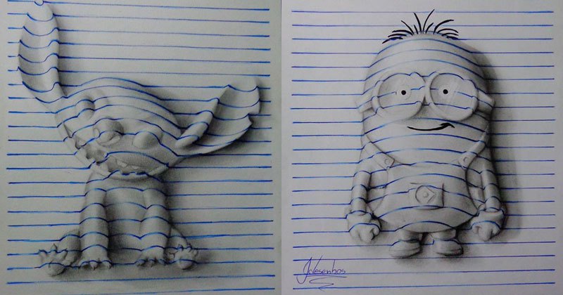 3d Notepad Optical Illusion Picture