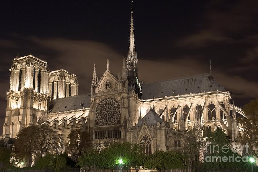 Adorable Night View Of Notre Dame de Paris