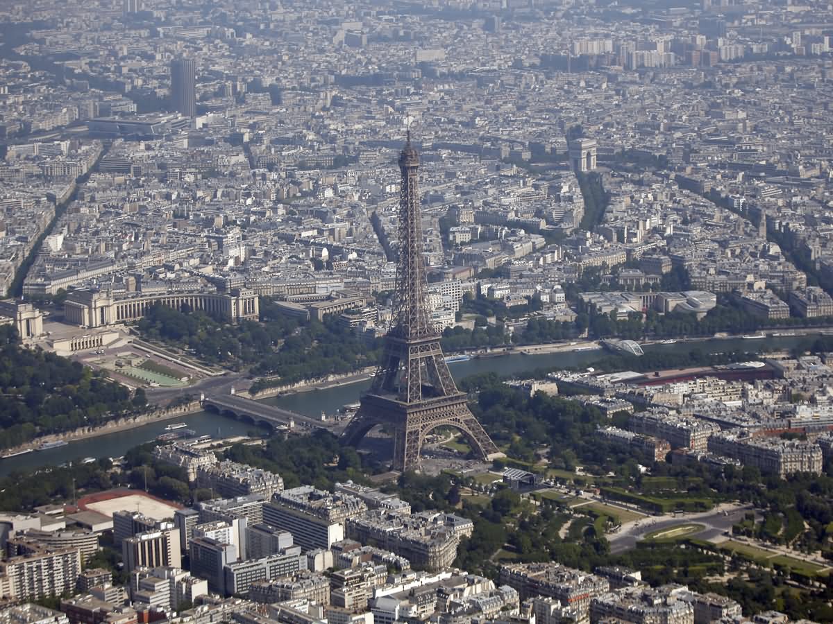 Aerial View Of Eiffel Tower