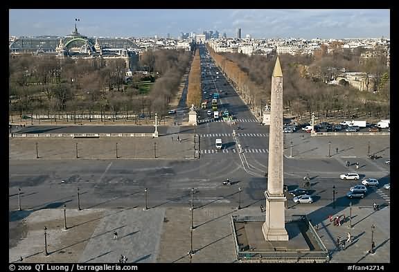 Aerial View Of Obelisk Place de la Concorde