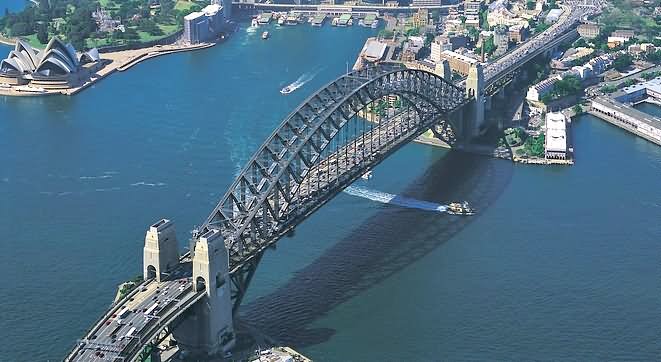 Aerial View Of Sydney Harbour Bridge