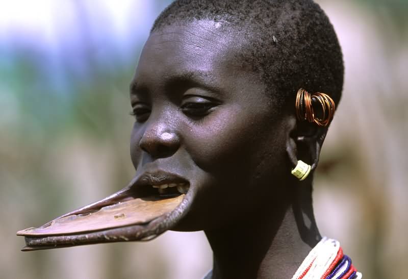 African Girl With Weird Piercing Face Funny Picture