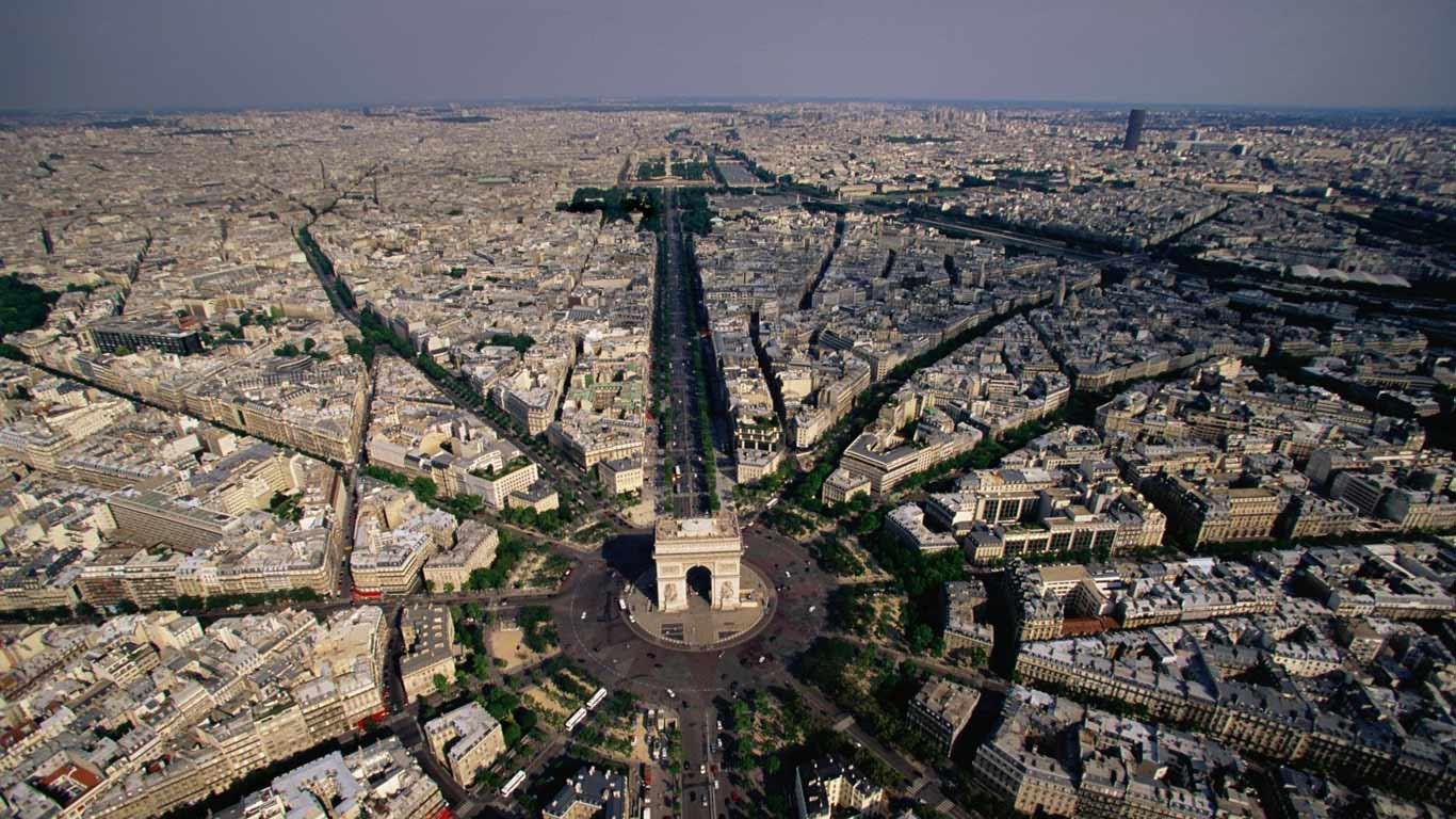 Aerial View of Place de lrEtoile, Paris, France загрузить