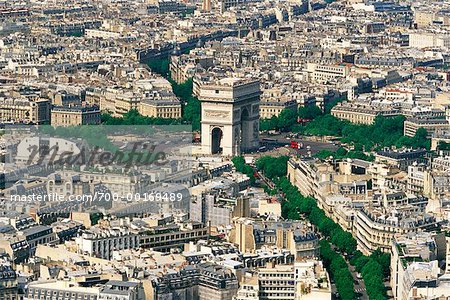 Air View Of Arc de Triomphe Paris
