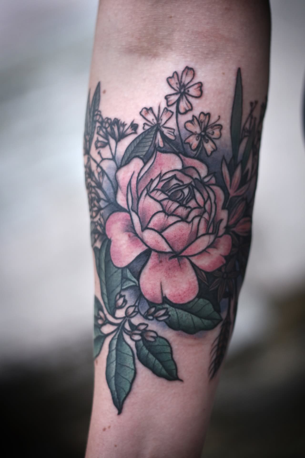 Amazing Floral Tattoo On Forearm By Alice Carrier