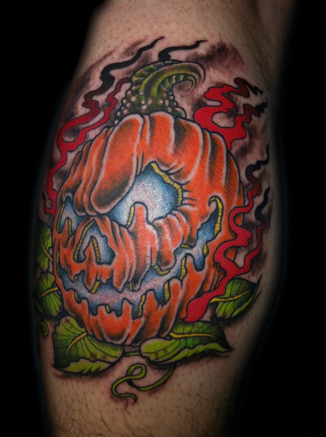 Amazing Halloween Pumpkin Tattoo Design