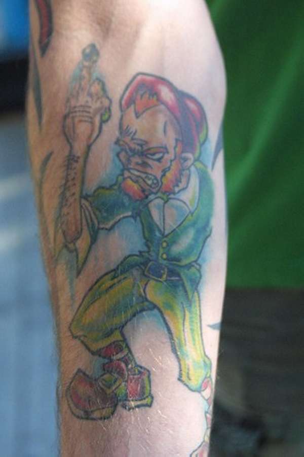 Amazing Leprechaun Tattoo On Arm For Men