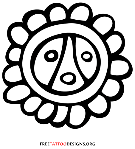Amazing Taino Sun Symbol Tattoo Design