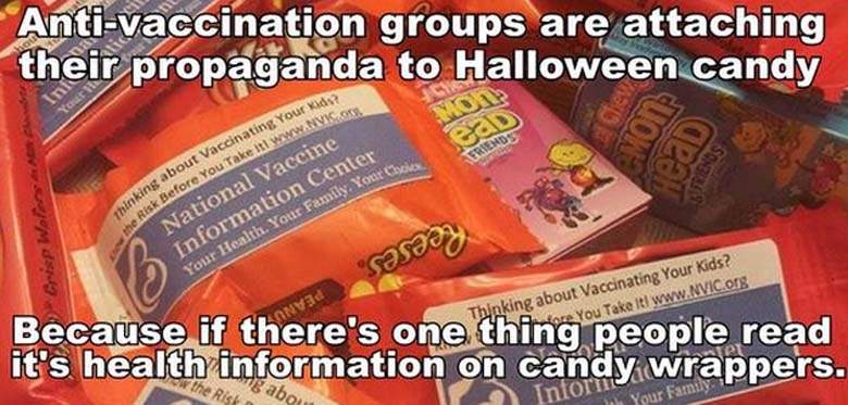 Anti Vaccination Groups Are Attaching Their Propaganda To Halloween Candy Image