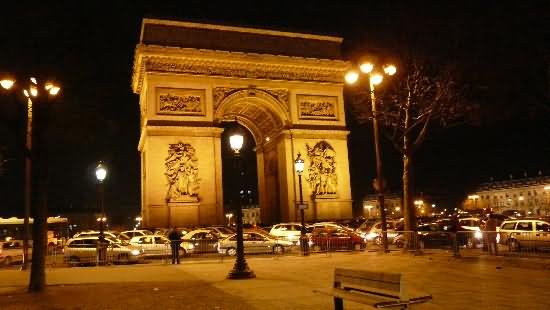 Arc de Triomphe View At Night