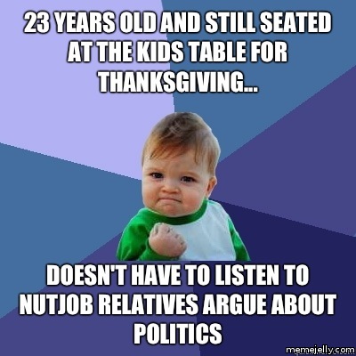 At The Kids Table For Thanksgiving Funny Meme Picture