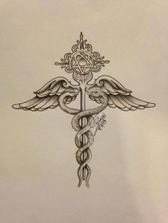 Attractive Medical Symbol Tattoo Design For Men
