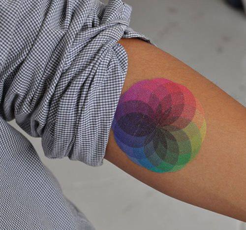 Awesome Colorful Circle Tattoo Design For Forearm