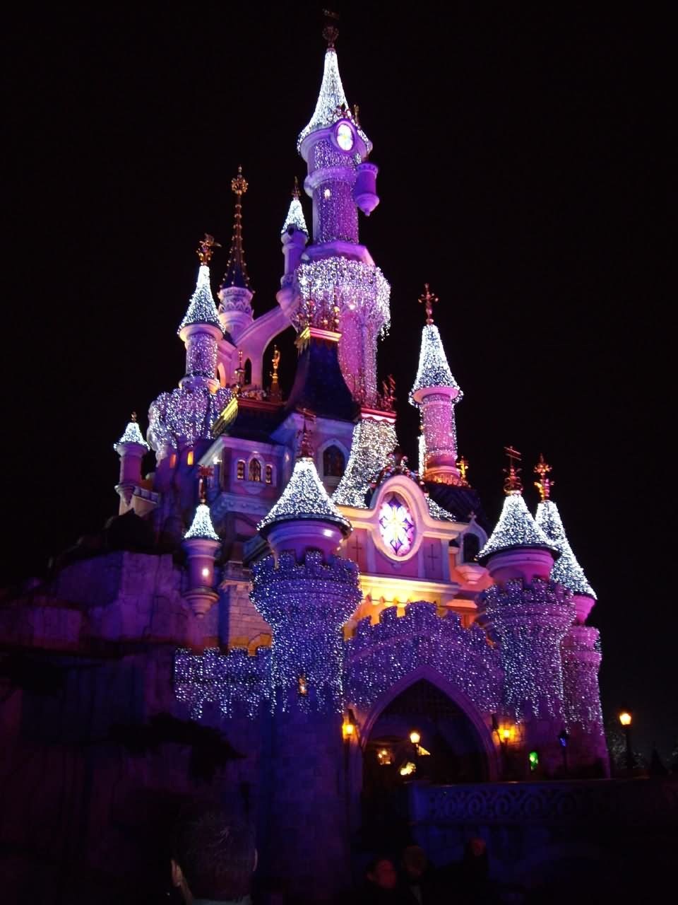 Awesome Night View Of Disneyland Paris Castle