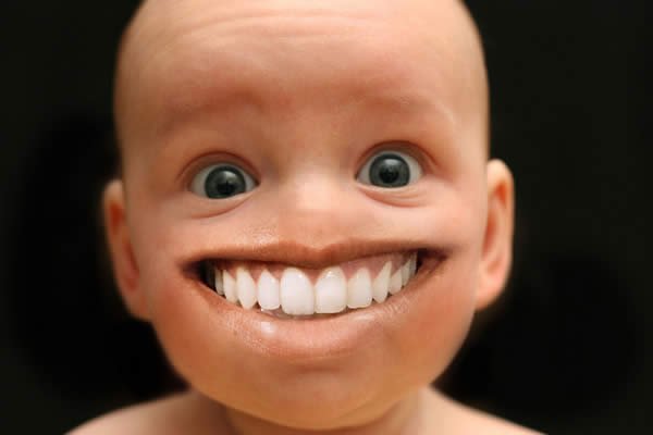 Baby Smiling Face Funny Photoshopped Image