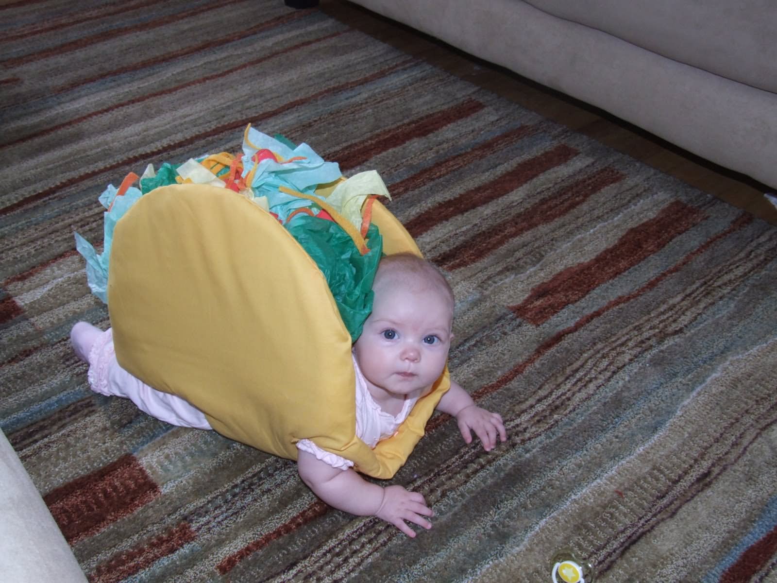 Baby With Halloween Burger Costume Funny Picture