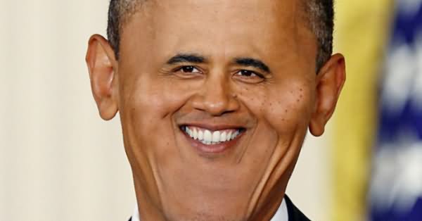 Barack Obama Smiling Face Funny Photoshopped Picture