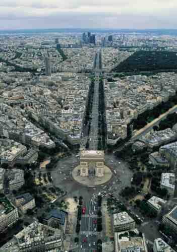 Beautiful Aerial View Of Arc de Triomphe