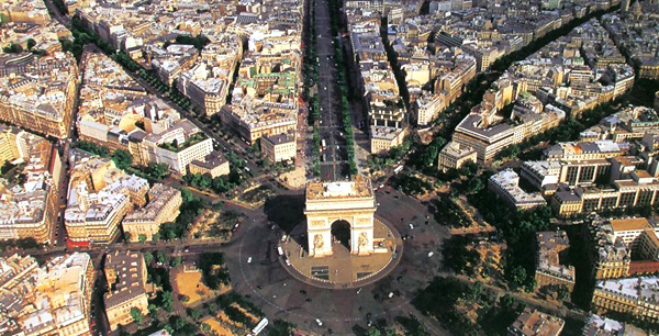 Beautiful Air View Of Arc de Triomphe