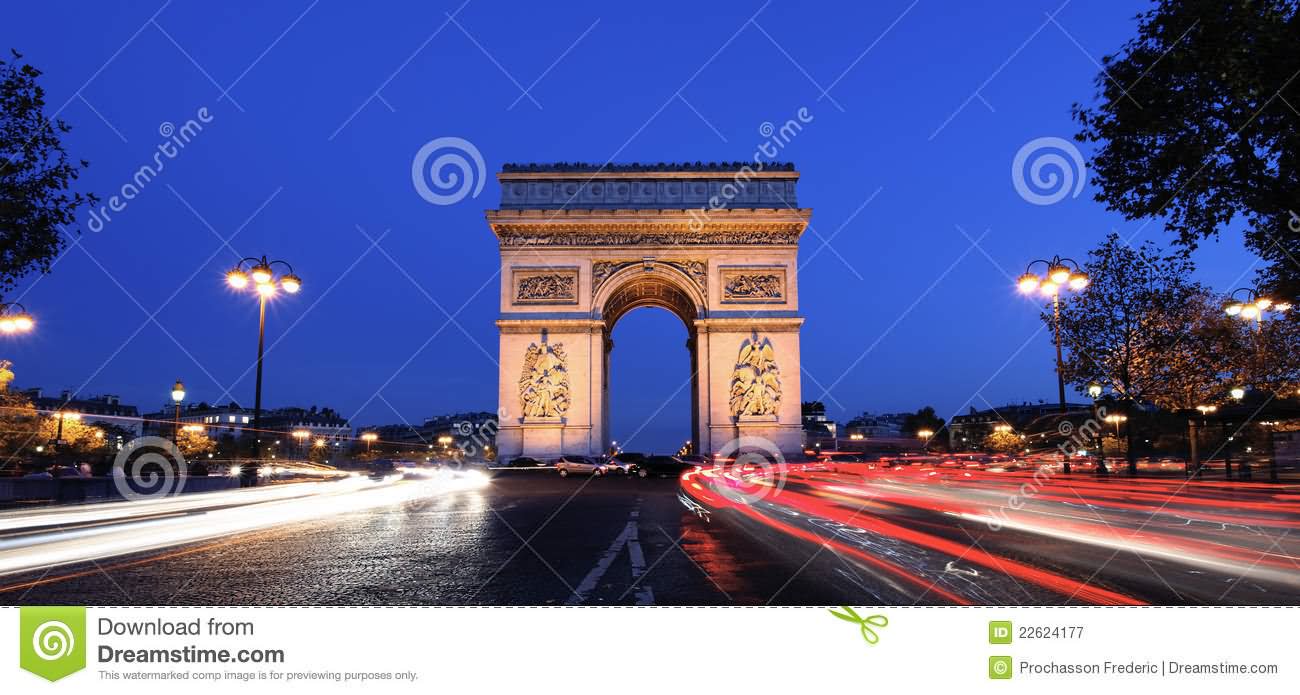 Beautiful Arc de Triomphe Night View