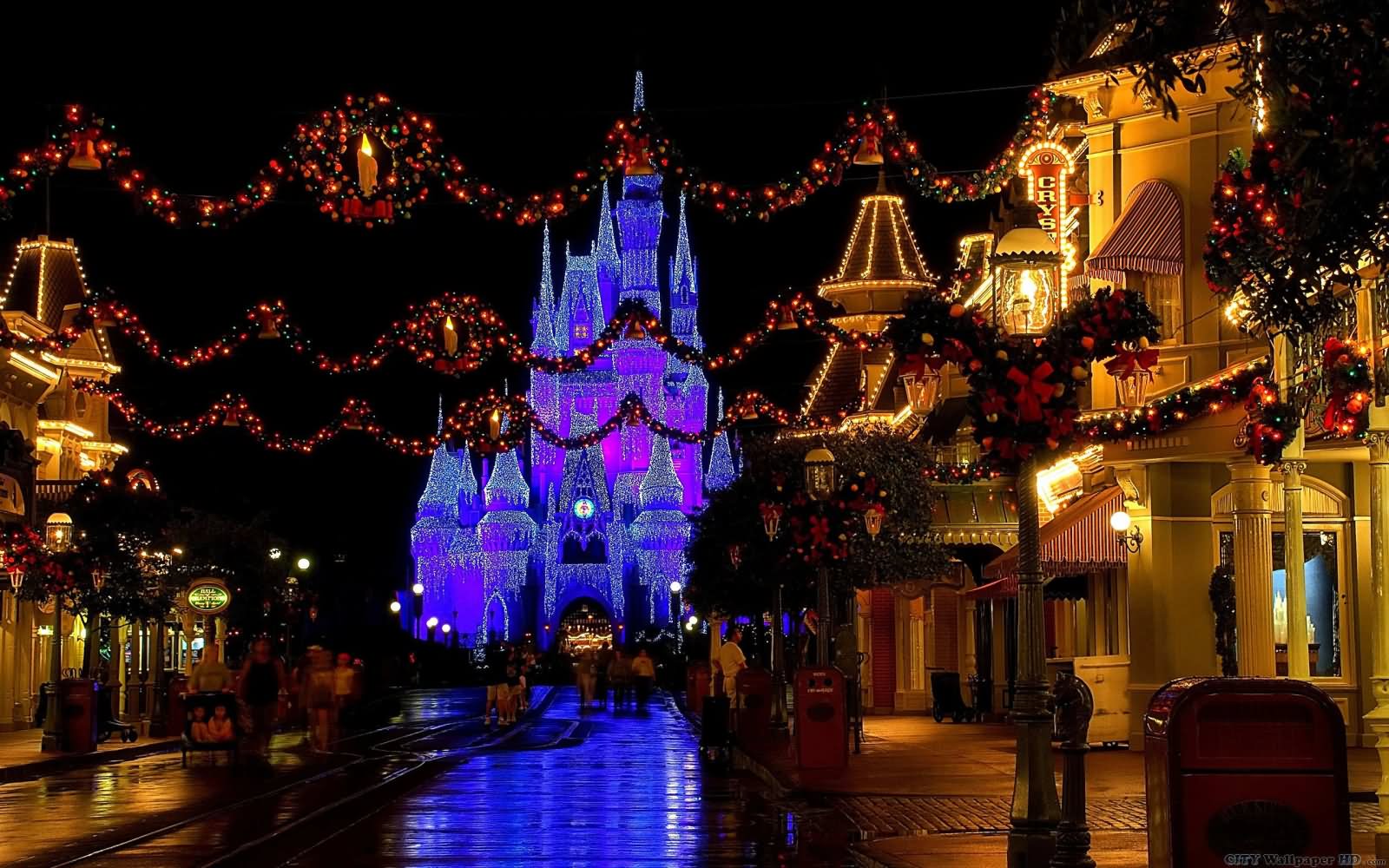 Beautiful Lighting Decoration At Disneyland Paris