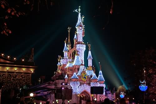 Beautiful Night Lights At Disneyland Paris Castle