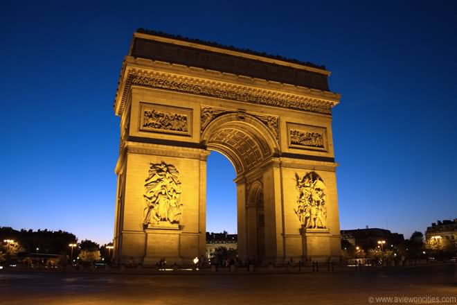 Beautiful Night Picture Of Arc de Triomphe
