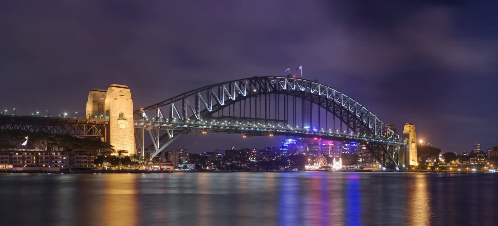Beautiful Night View Of Sydney Harbour Bridge