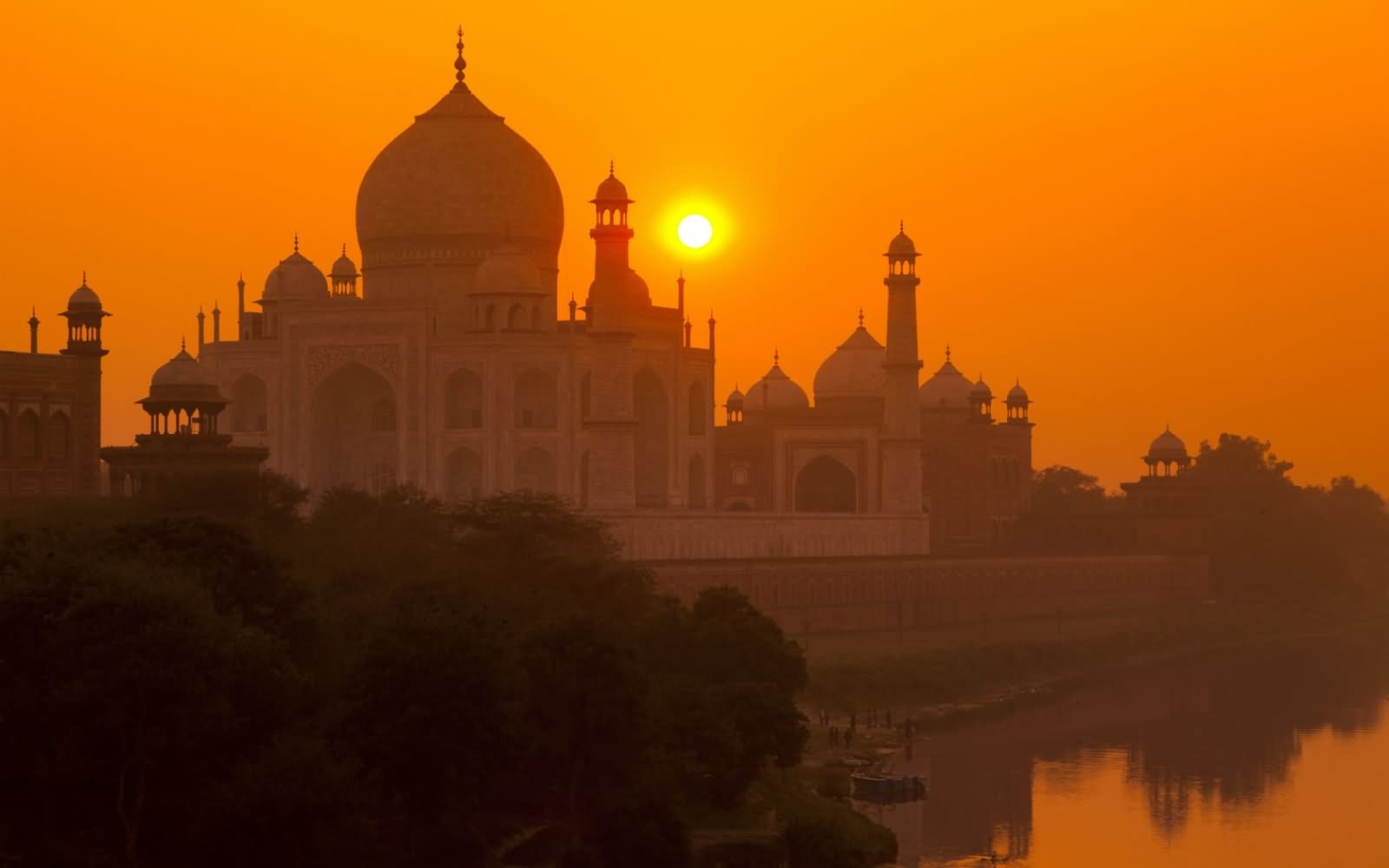 Beautiful Sunset View Image Of Taj Mahal
