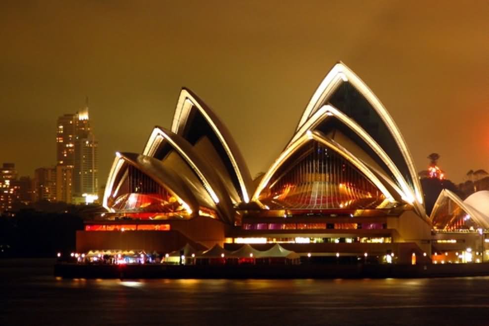 Beautiful Sydney Opera House At Night Image
