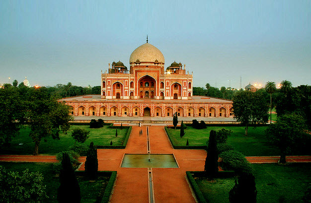 Beautiful View Of Humayun's Tomb With Charbagh Garden