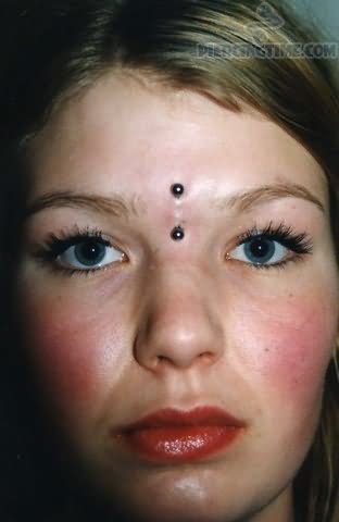 Bindi Piercing With Black Barbell For Girls