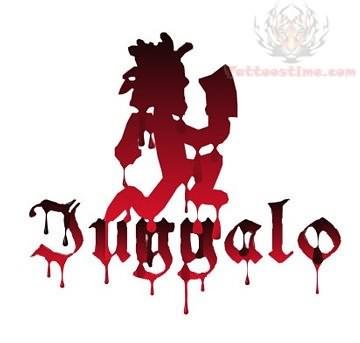 Black And Red Juggalo Tattoo Design