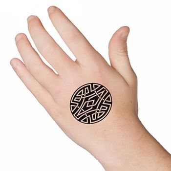 Black Celtic Circle Tattoo On Hand