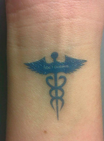Black Medical Symbol Tattoo Design For Wrist