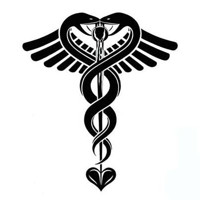 Black Medical Symbol Tattoo Stencil
