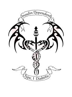 Black Medical Symbol With Banner Tattoo Stencil