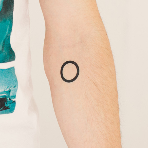 Black Outline Circle Tattoo Design For Forearm